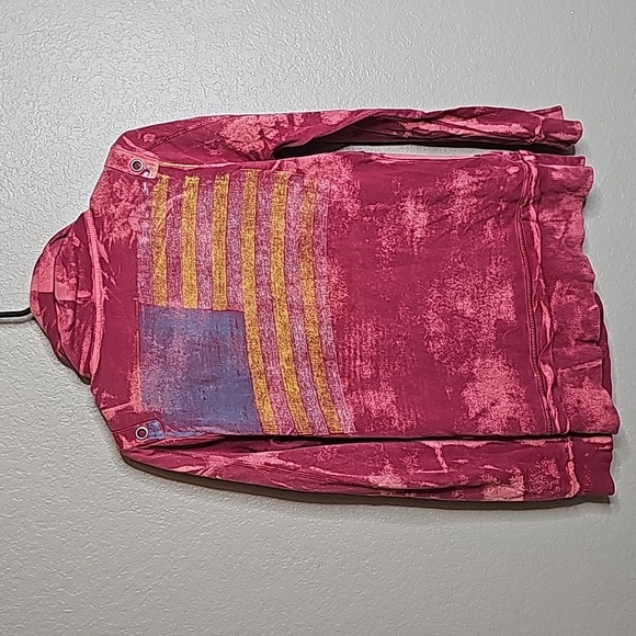 Affliction small red distressed Zip Front jacket - Picture 5 of 12